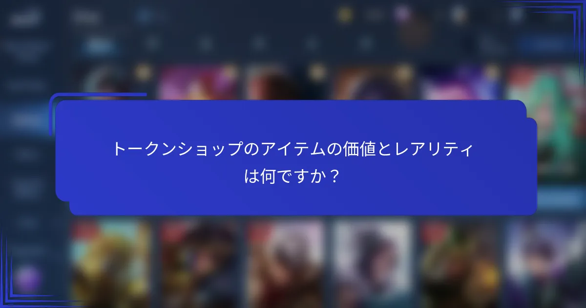 トークンショップのアイテムの価値とレアリティは何ですか？